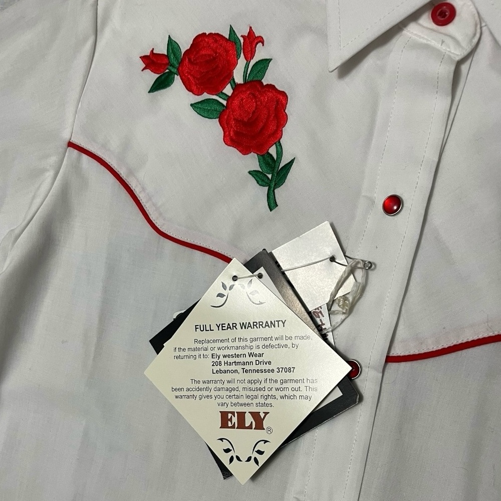Red Rose Western Button Up - Picture 3 of 8